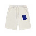 LV Shorts White Blue Pocket