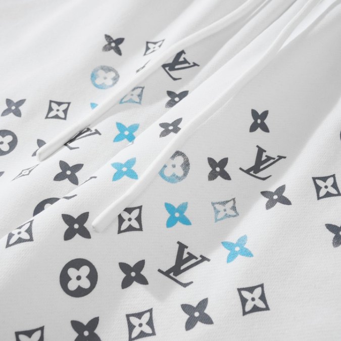 LV Shorts White Blue Monogram