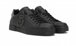 Calfskin nappa Portofino sneakers with crown patch Black