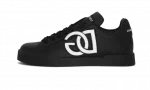 Calfskin Portofino sneakers with DG logo Black