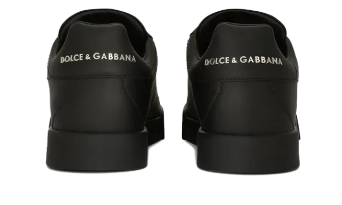 Calfskin Portofino sneakers with DG logo Black