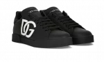 Calfskin Portofino sneakers with DG logo Black