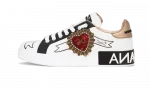 Calfskin Portofino sneakers with embroidery White