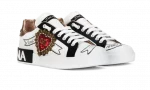 Calfskin Portofino sneakers with embroidery White