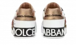 Calfskin Portofino sneakers with embroidery White